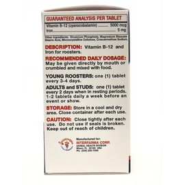 B12-5000 with Iron for Roosters 60 Tabs