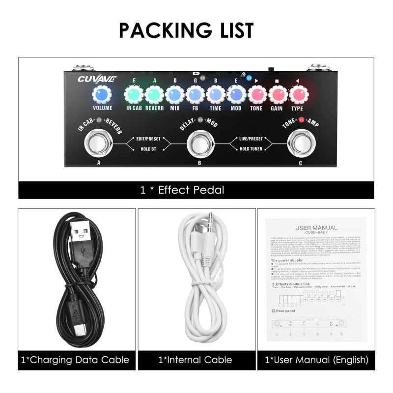 Guitarra Eléctrica Multifuncional Portátil Cuvave Baby Co