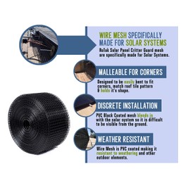 6in X 100ft Solar Panel Bird/Critter Guard Roll | Used to Prevent Birds/Critters from Entering and Nesting Under Rooftop Solar Panels | PVC Coated Galvanized Steel roll