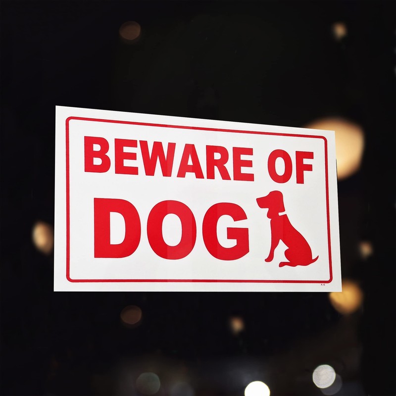 Beware of Dog Red High Contrast Warning Safety Door Sign