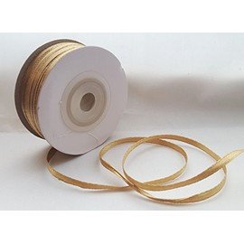 single roll of Antique Gold Double faced Satin Ribbon 3mm, 10mm, 16mm, 25mm widths (3mm x 50M)