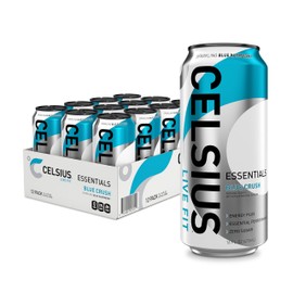 CELSIUS CELSIUS ESSENTIALS, Sparkling Blue Crush, Performance Energy Drink 16 Fl Oz (Pack of 12)