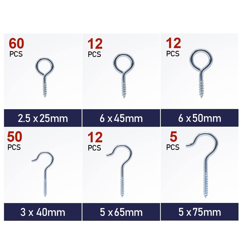 CCLIFE Screw Hooks Stainless Steel Eye Screw Hooks for Screwing