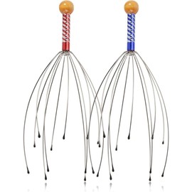 Generic Scalp Head Fingers Massager, 2Pcs Head Tickler Head Whisk Head Massage Tingler, Scratcher for Deep Relaxation, Hair Stimulation and Stress Relief Therapy Octopus Bowl (2 Head Massagers)