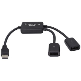 zdyCGTime type-c OTG hub adapter,Type-c2.0 male to 2 USB2.0 female OTG one point two Y splitter hub,Suitable for OTG mobile phones,laptops,tablets,keyboards,U disks and other devices.(20cm/1Pack)