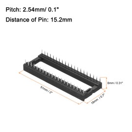 sourcing map 14Pcs DIP IC Chip Socket Adapter, 2.54mm Pitch 40 Pin Gate Soldering Flat Circuit Chip