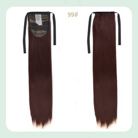 Neitsi Women's Ponytail Wig, Twin Tails, Wig, Hair Extensions, Point Wig, Long, Straight, Curly, Heat Resistant, Natural, Easy Installation, Partly Wig, 19.7 inches (50 cm), 99J#-Straight