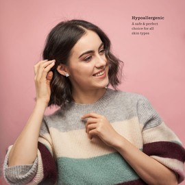 KEZEF Sterling Silver Stud Earrings | Square Princess Cut CZ Cubic Zirconia for Women and Men | Square Basket Setting Stud Earring | 11mm