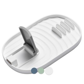 Outlery Multifunctional Spoon Rest and Pot Lid Holder - Versatile Utensil Rest for Countertop - Stove Spoon Holder with 4 Slots Keep Kitchen Organized and Cooking Utensils Separated - Easy to Clean