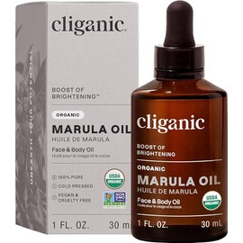 Cliganic Aceite de marula orgánico, 100% puro, para cara y cabello, prensado en frío natural, sin refinar
