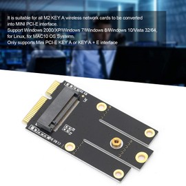 M.2 NGFF to PCI-E Adapter Card, NGFF/Key A M.2 to PCI-E Adapter, Suitable for All M2 Key A Wireless Network Cards, Supports Win2000/XP/7/8/10/Vista32/64, Linux etc
