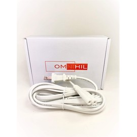 [UL Listed] OMNIHIL White 10 Feet Long AC Power Cord Compatible with Singer Confidence 7463 Sewing Machine