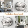 Probrico Brushed Nickel One Keyway Ball Door Knobs Entry Lock