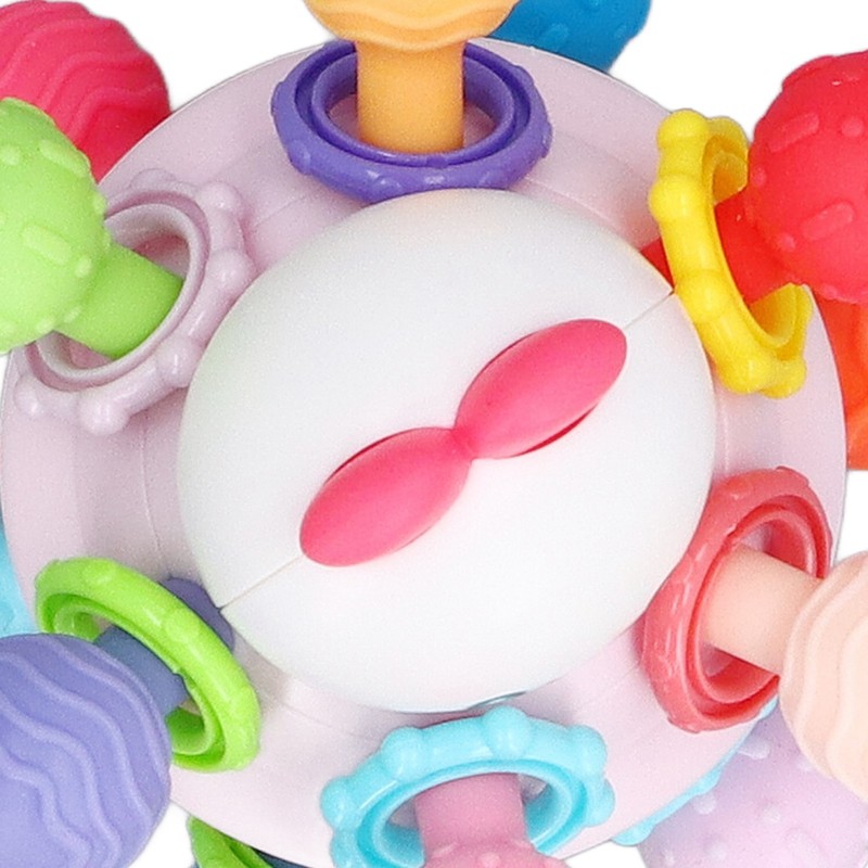 Baby Sensory Teether Toy Balls Chew Teething Ball Rattle Grasping