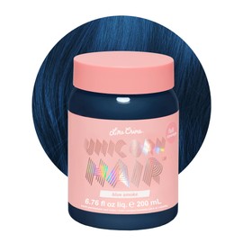 Lime Crime Unicorn Hair Dye Full Coverage, Blue Smoke (Steel Blue) - Vegan and Cruelty Free Semi-Permanent Hair Color Conditions & Moisturizes - Temporary Blue Hair Dye With Sugary Citrus Vanilla Scent
