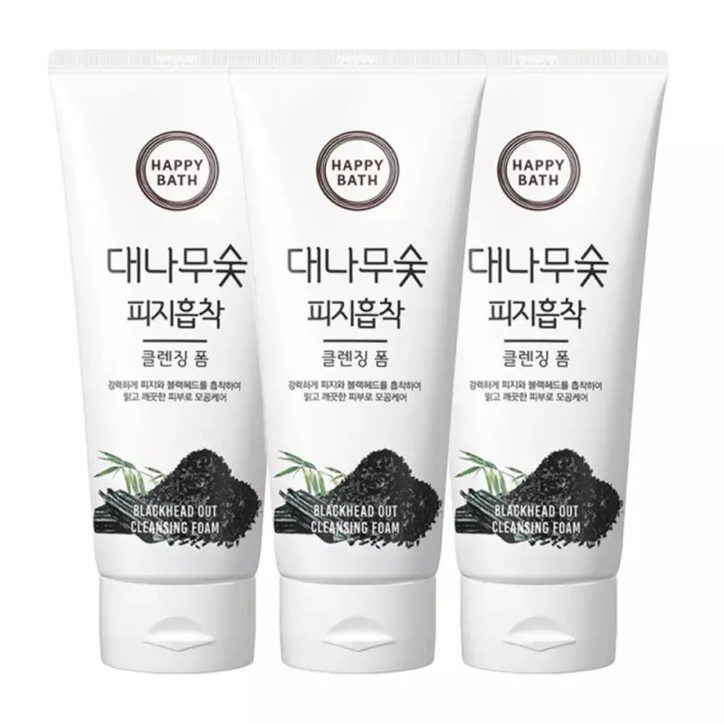 Happybath 해피바스 대나무숯 피지흡착 클렌징폼 200g X 3개 Happybath Bamboo