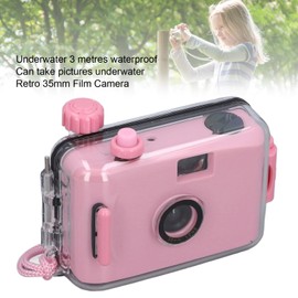 Disposable Film Camera 35 mm, Retro Film Camera for Single Use with 28 mm F/9 Lens, Waterproof, Reusable, Lightweight Vintage Camera for Children (Light Pink)