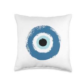 Evil Eye Artwork, Hamasa Good Luck Hand of Fatima Throw Pillow