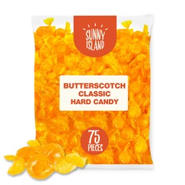 Butterscotch Hard Candy, Old-Fashioned Individually Wrapped Buttons, 1-Pound Bag (About 75 Pieces)