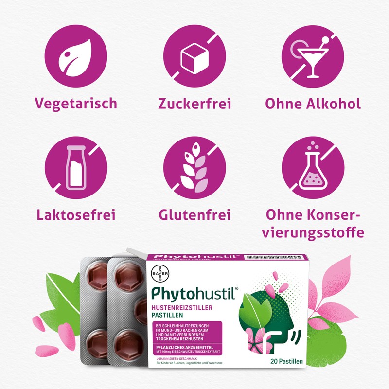 Phytohustil Hustenreizstiller Pastillen, 20 pcs