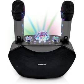 Singstation Bluetooth Karaoke Music Machine 5.0 Singstation Singing Disco Kids & Adults - Gray