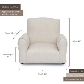 The Rose Hill Company Kid Rocking Chair for Toddlers, Child Chair for Little Kids, Upholstered Toddler Armchair for Children, Comfy and Cute Little Kid Chairs (Rockers, Grey Giraffes Print)