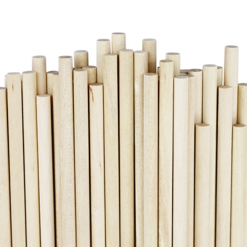 SZCXDKJ 50 Pack Unfinished Natural Wood Dowel Rods Hardwood Sticks