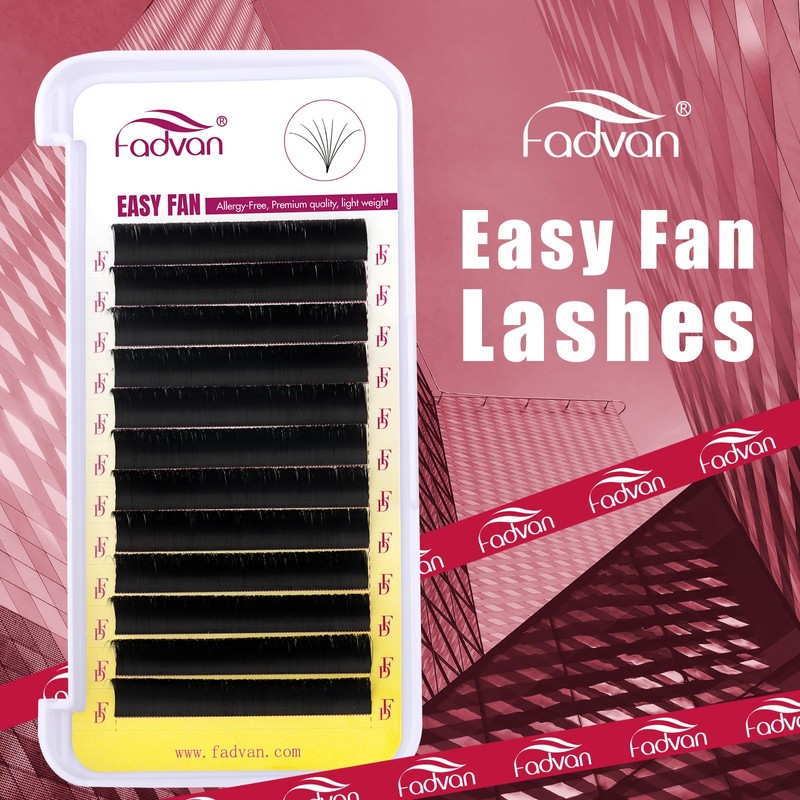 FADVAN Easy Fan Lashes, Self Fanning Volume Russian Eyelash Extensions