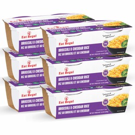 Eat Regal Broccoli & Cheddar Rice, Gluten-Free, Ready in 60 Seconds, 8.8 Oz Cups, Pack of 6