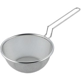 Shimomura Kihan 44213 Strainer with Handle, 16cm, Made in Japan, Stainless Steel, Dishwasher Safe, Can be Set in Pots, for Draining Soup, Water, Single Use, Small, for Noodles, Vegetables