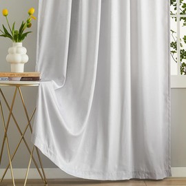 Cortinas transparentes de privacidad que dejan entrar la luz, cortinas de privacidad semitransparentes con bolsillo para barra, 95 pulgadas de largo, 2 paneles, terciopelo suave opaco gris para privacidad, para ventanas, sala de estar, recámara y puertas