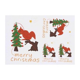 Azeeda 4 x 'Eichhörnchen schmückt den Weihnachtsbaum' Temporäre Tattoos - Wasserfest, Hautfreundlich & Ungiftig · Transfers in Verschiedenen Größen (TO00079056)