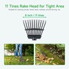 GreatBuddy Adjustable Leaf Rake, 8'' Wide Metal Rake, Perfect for