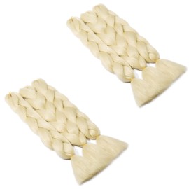 Cybelleza 24inch Braiding Hair Extensions for Braiding Ombre Jumbo Braiding Synthetic Hair 6PCS 600g Crochet Hair Box Braids for Women Braiding (Bleach Blonde)