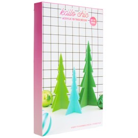 C.R. Gibson, Acrylic 3D Mini Christmas Tree, Decorations for Homes and Offices, Sizes Vary, Multicolor, 3 pieces