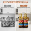 SUNNEKO Rotating Coffee Syrup Organizer Hold 6 Bottles, Wood Coffee
