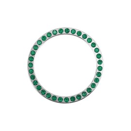 INFINAUTO Universal Bling Car Engine Start Stop Button Cover, One Click Push Start Button Ring Sticker Faux Crystal Rhinestone Ignition Button Trim Green, 1 Pc