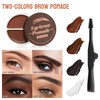 Vawolecy Eyebrow Pomade, Two-Tone Waterproof Eyebrow Pomade Cream with Brush