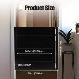 GDNTMU Swinging Cafe Doors, 35.4x35.4In Solid Wood Single Dutch Door, Retro Counter Saloon Door with 3 Spring Hinges, 180° Silent Swing for Hallway Kitchen Bar Pub Entrance (Black)