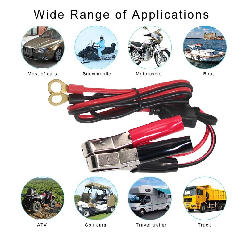 KUNCAN Alligator Clips Battery Terminals - Battery Alligator Clips to