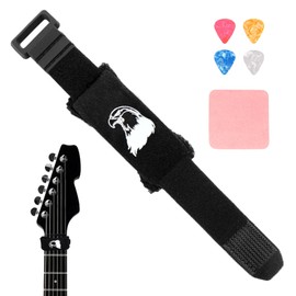 Guitar String Mute Damper, Fretboard Mute Band, Guitar Mute Damper, Soft Material, Adjustable Muting Solution for Clear Sound, Ideal for Guitars, Basses & Ukuleles, Eagle