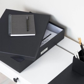 Bigso Sverker Canvas Fiberboard Legal and Art Storage Box for Papers | Blue