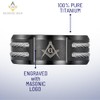 Willis Judd MasonicMan Mens Titanium Freemason Masonic Ring Latin Engraving