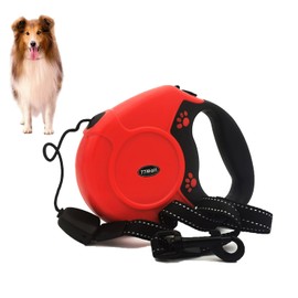 Retractable Dog Leads 26ft Pet Adjustable Leash for Small Medium Large Dogs Up to 49.8KG (Red)