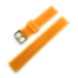 18mm Smooth Soft Rubber Silicone Watch Band Sport (Yellow)