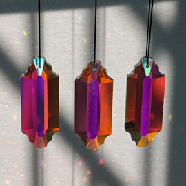 3PCS 3" Large Suncatchers Crystal Prisms, BAINESS Hanging Sun Catcher with Glass Prism, Rainbow Maker for Windows, Room, Garden Fantasy Aesthetic Home Decor