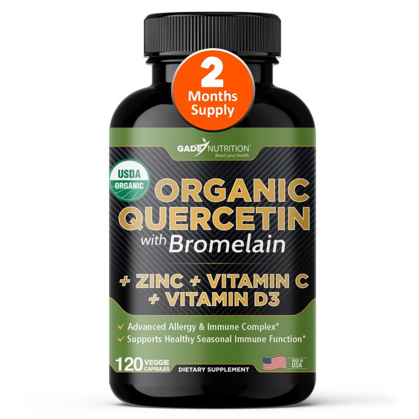 Organic quercetin, Quercetin with Bromelain, quercetin supplements 500mg, quercetin with vitamin c and zinc, Bioflavonoids for Healthy Immune Support, vitamin d3, zinc quercetin, Third Party Tested.
