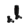 Black Thermostatic Radiator Valve Angled Corner or Straight Matt Black