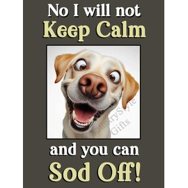 Golden Labrador pet dog funny keep calm flexible fridge magnet gift