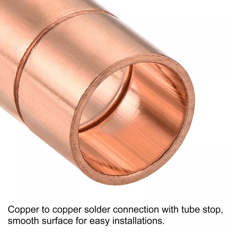 sourcing map Copper Pipe Coupling 10mm Straight Connecting Adapter with